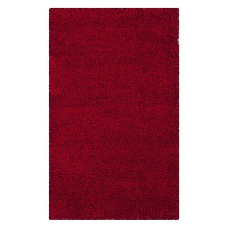 Safavieh 4 X 6 Ft. Santa Monica Shag Power Loomed Small Rectangle Area Rug, Red SGN725-4040-4